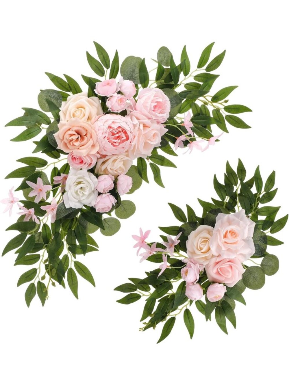 2 Pcs Reusable Floral Swag Greenery Garland for Wedding Arch Decor & Backdrop